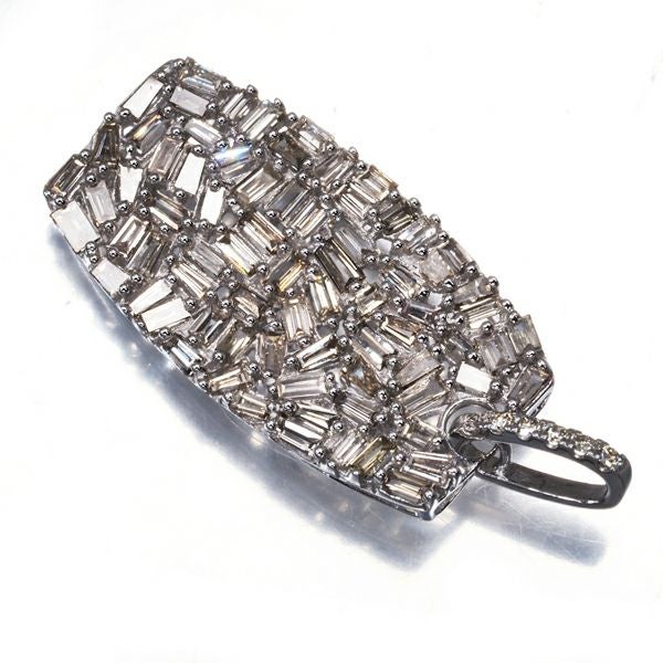 ブラウンダイヤ 0.80ct 2種カット  ペンダントトップ K18WG 