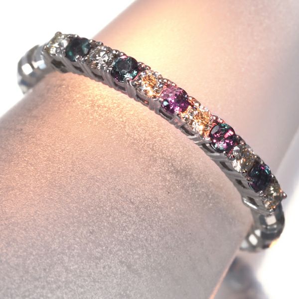 アレキサンドライト 0.10ct ダイヤ 0.10ct フリーサイズ  リング Pt950/ワイヤー 