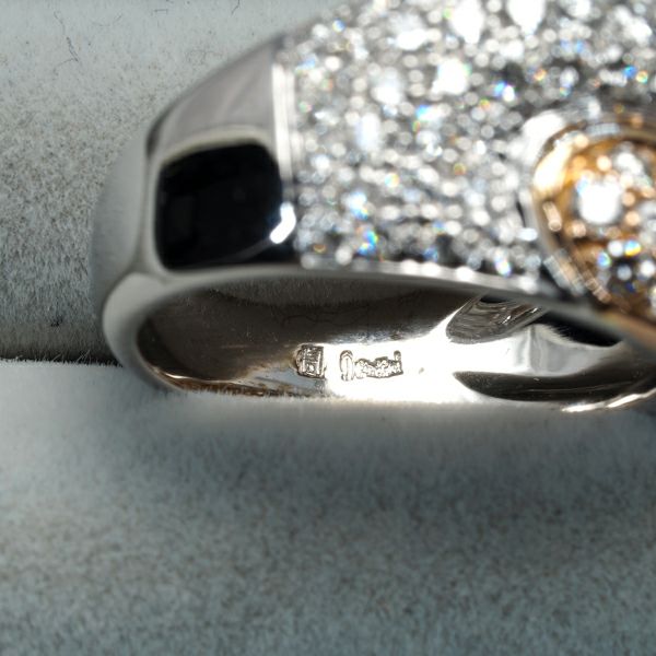 ダミアーニ リング ダイヤ 1.45ct  コンビカラー パヴェ 12.5号 K18WG/PG 