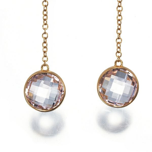 ポンテヴェキオ ピアス アメジスト ダイヤ 0.04ct 多面カット 揺れる K18PG 箱