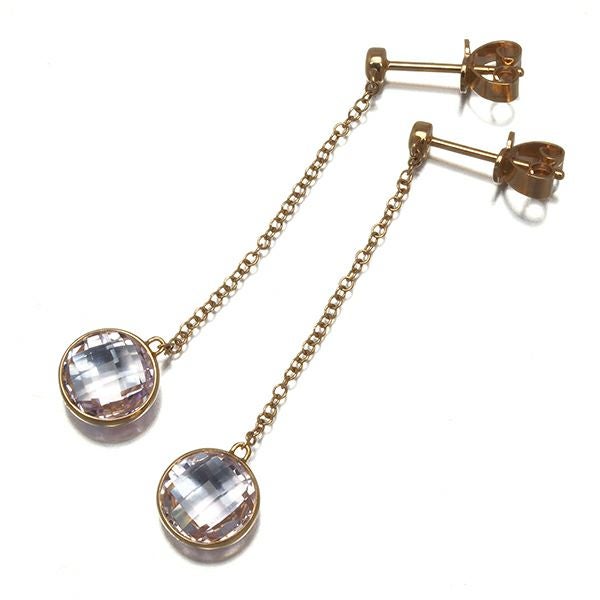 ポンテヴェキオ ピアス アメジスト ダイヤ 0.04ct 多面カット 揺れる K18PG 箱