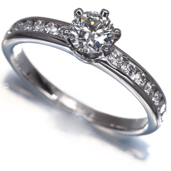 ティファニー リング ダイヤ 0.38ct チャネルセッティング ソリティア　10.5号 Pt950 