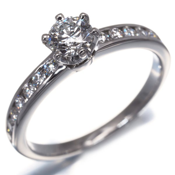 ティファニー リング ダイヤ 0.38ct チャネルセッティング ソリティア　10.5号 Pt950 