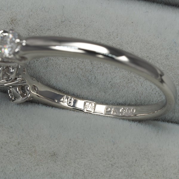 ロイヤルアッシャー リング ダイヤ 0.48ct  12号 Pt900 