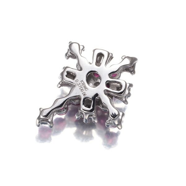 ルビー 0.37ct  ダイヤ 0.06ct クロス  ペンダントトップ K18WG 