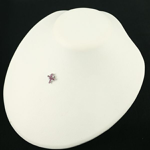 ルビー 0.37ct  ダイヤ 0.06ct クロス  ペンダントトップ K18WG 