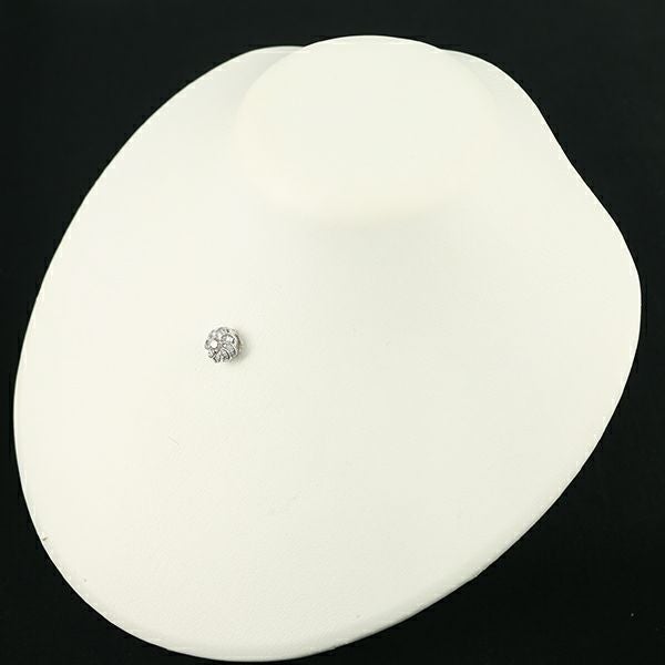 クリア＆ブラウンダイヤ フラワー 2種カット  ペンダントトップ K18WG 