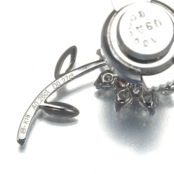 ミキモト ブローチ アレキサンドライト 0.26ct  ダイヤ 0.27ct  フラワー ピン K18WG/合金 