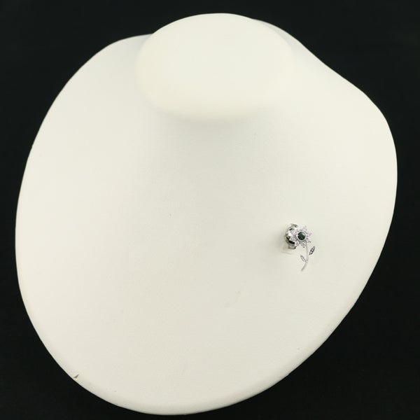 ミキモト ブローチ アレキサンドライト 0.26ct  ダイヤ 0.27ct  フラワー ピン K18WG/合金 