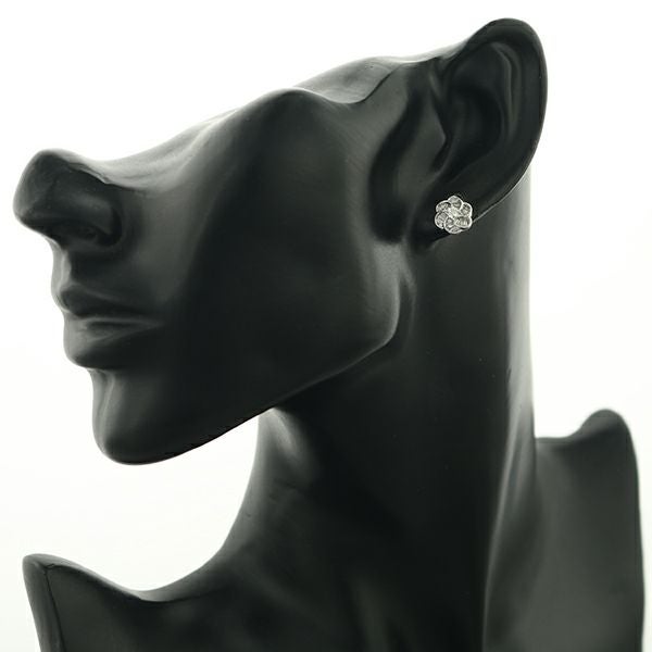 QVC イヤリング ダイヤ 0.25ct/0.25ct  フラワー K18WG 保証書