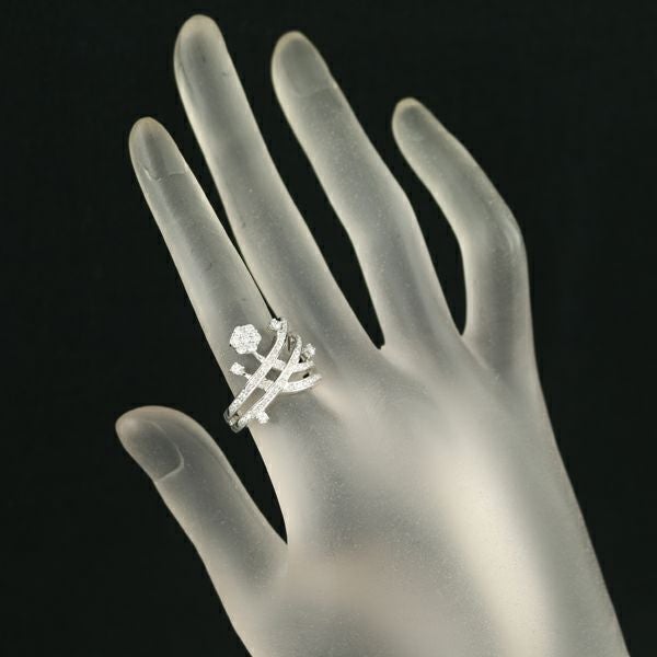 ダイヤ 0.75ct フラワー  リング K18WG 