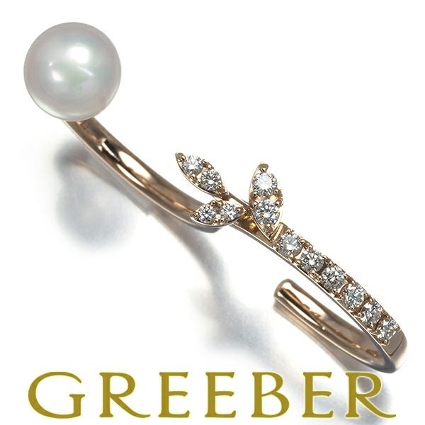 タサキ リング パール アコヤ真珠 8.0mm  ダイヤ  クーゲル ダブルフィンガー 11/12号 K18