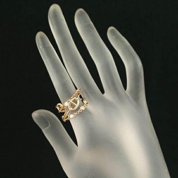 エルメス リング ダイヤ 0.1ct シェーヌダンクル カオス MM 55号 K18PG 箱/未修理証明書