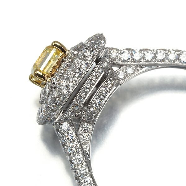 グラフ リング イエロー＆クリアダイヤ 0.52ct FANCY YELLOW VS2  16号 K18YG 