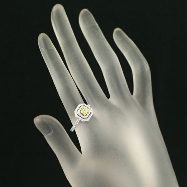 グラフ リング イエロー＆クリアダイヤ 0.52ct FANCY YELLOW VS2  16号 K18YG 
