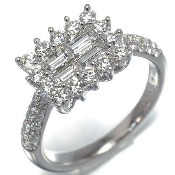 ポンテヴェキオ リング ダイヤ 1.00ct  バゲット 2種カット 9号 K18WG 