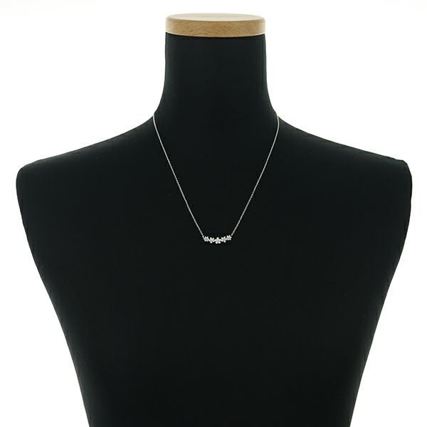 ダイヤ 0.50ct フラワー  ネックレス K18WG 鑑別書