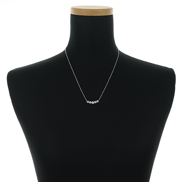 ダイヤ 0.50ct フラワー  ネックレス K18WG 鑑別書