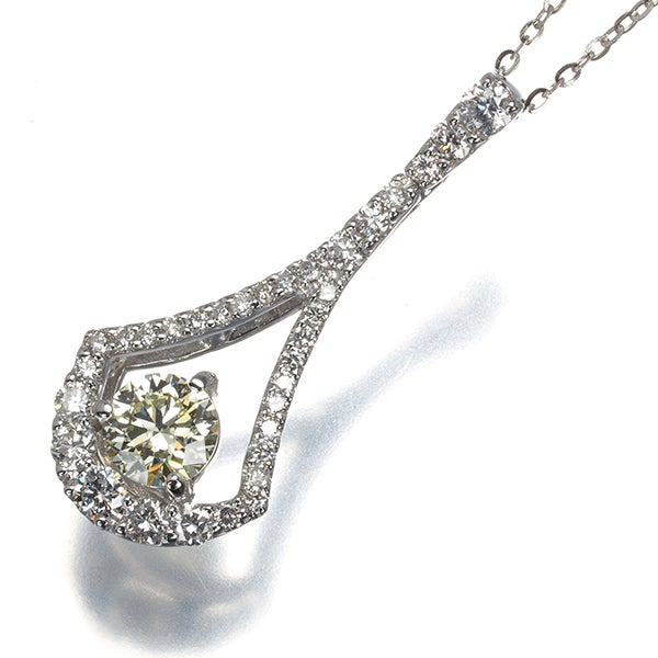 ダイヤ 0.512ct/0.43ct   ネックレス K18WG 