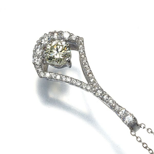 ダイヤ 0.512ct/0.43ct   ネックレス K18WG 