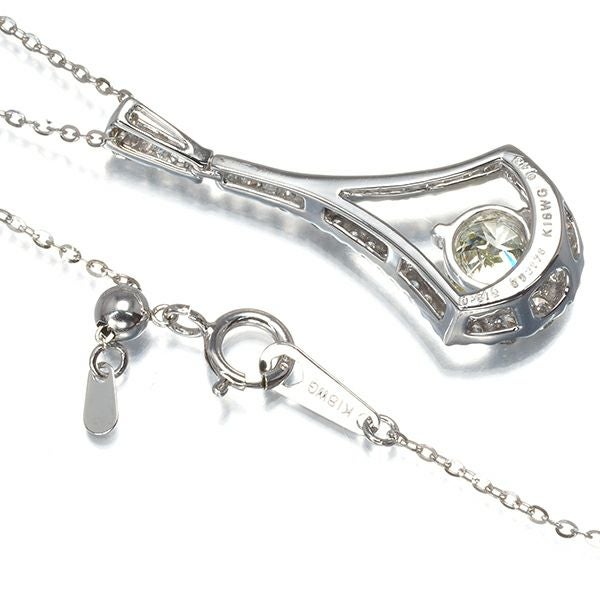 ダイヤ 0.512ct/0.43ct   ネックレス K18WG 