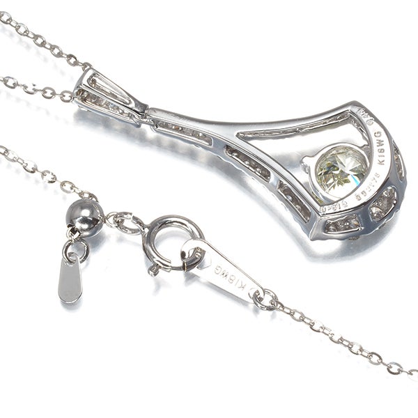 ダイヤ 0.512ct/0.43ct   ネックレス K18WG 