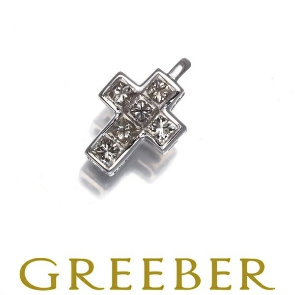 レ・エッセンシャル ペンダントトップ ダイヤ ミステリーセッティング クロス K18WG 