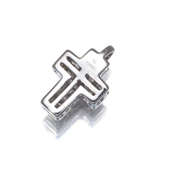 レ・エッセンシャル ペンダントトップ ダイヤ ミステリーセッティング クロス K18WG 