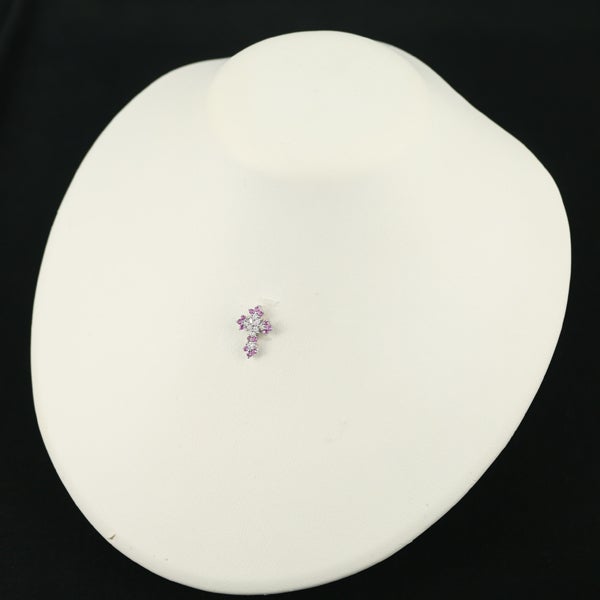 笠原真寿美 ペンダントトップ ピンクサファイア 0.30ct  ダイヤ 0.25ct  クロス K18WG 