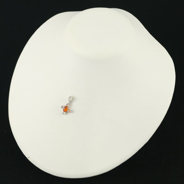 オパール 1.448ct  ダイヤ 0.041ct クロス 揺れる ペンダントトップ K18WG 