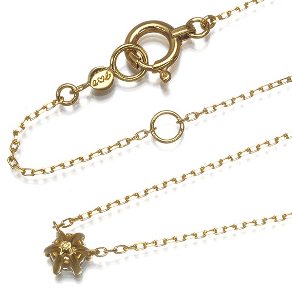 アーカー ネックレス ダイヤ 0.13ct エンブレイス 一粒 K18YG 