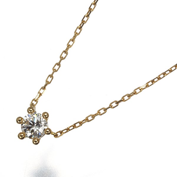 アーカー ネックレス ダイヤ 0.13ct エンブレイス 一粒 K18YG 