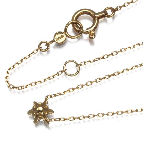 アーカー ネックレス ダイヤ 0.13ct エンブレイス 一粒 K18YG 