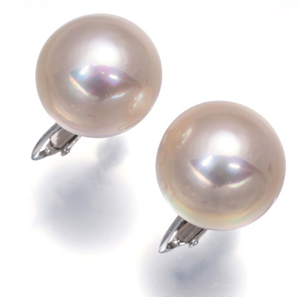 タサキ イヤリング マベパール 真珠 14.1mm/14.4mm  一粒 K18WG 