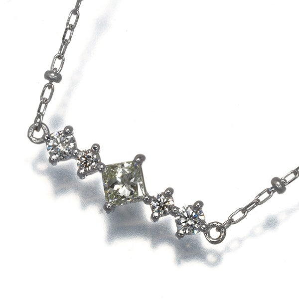 ダイヤ 0.223ct/0.18ct プリンセスカット  ブレスレット K18WG 鑑別書