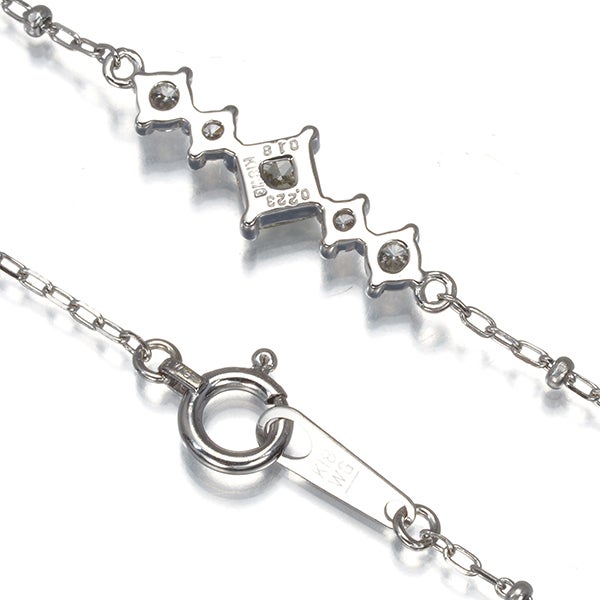 ダイヤ 0.223ct/0.18ct プリンセスカット  ブレスレット K18WG 鑑別書