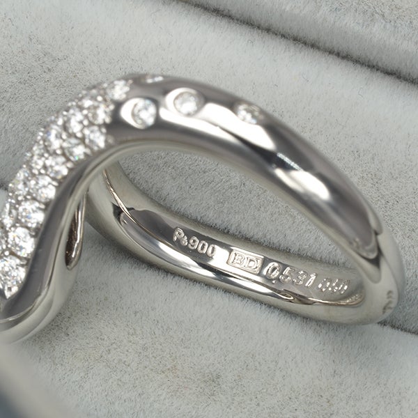 カシケイ リング ダイヤ 0.531ct/0.50ct  パヴェ 9号 Pt900 