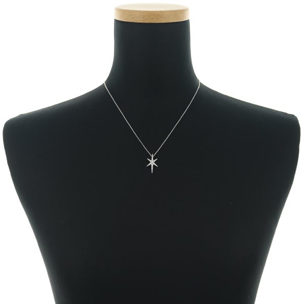 ダイヤ 0.24ct スター  ネックレス K18WG 