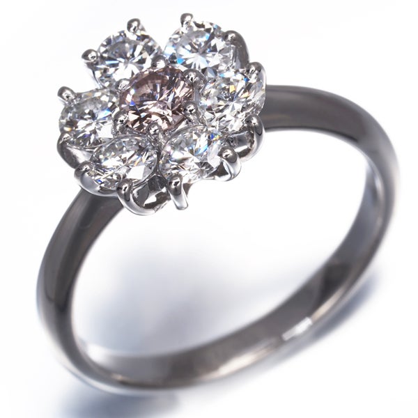 ピンク＆クリアダイヤ 0.173ct/0.78ct   リング Pt900 鑑別書