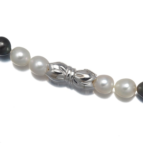 ミキモト ネックレス ブラック ゴールデンパール 白蝶真珠 黒蝶真珠 8.0-12.0mm   K18WG 
