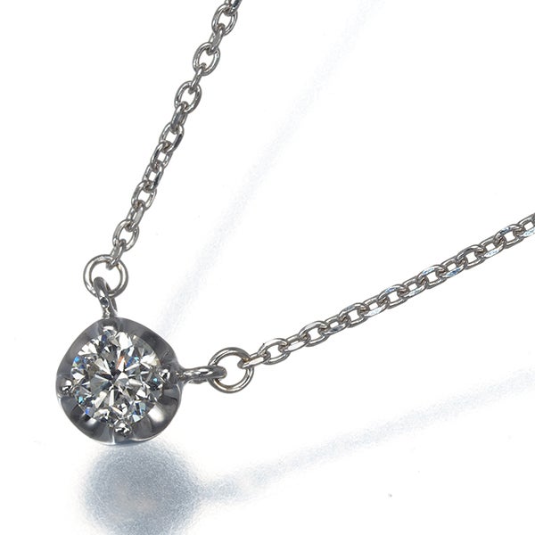 4℃ ネックレス ダイヤ　0.166ct  一粒 K18WG 