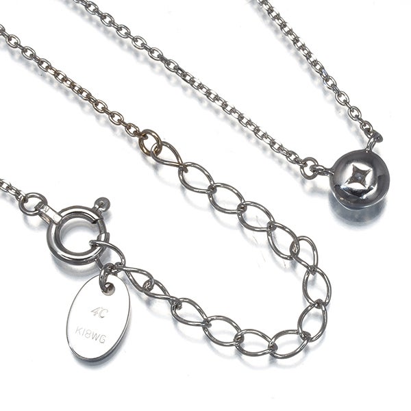 4℃ ネックレス ダイヤ　0.166ct  一粒 K18WG 