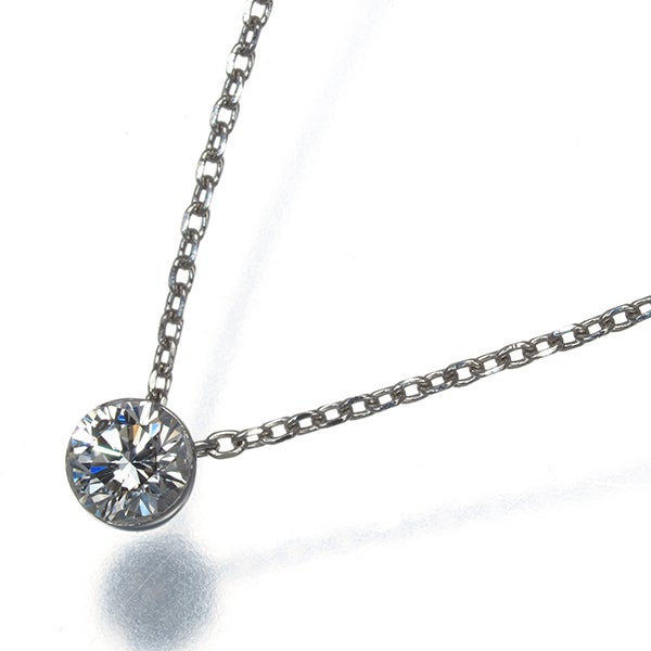 スタージュエリー ネックレス ダイヤ 0.18ct ヌードセッティング 一粒 Pt950 保証書