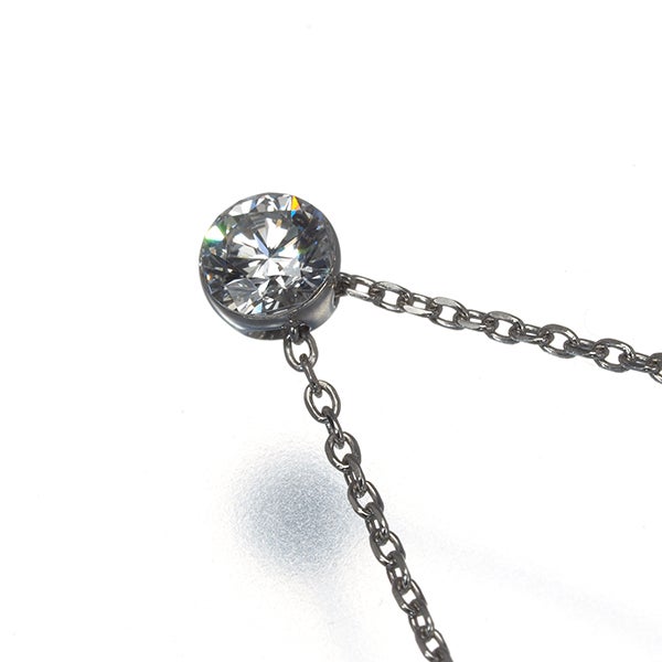 スタージュエリー ネックレス ダイヤ 0.18ct ヌードセッティング 一粒 Pt950 保証書