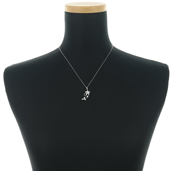 ダイヤ 0.95ct フラワー  ネックレス K18WG 