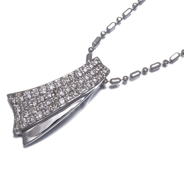 ダイヤ 0.30ct パヴェ  ネックレス K18WG 