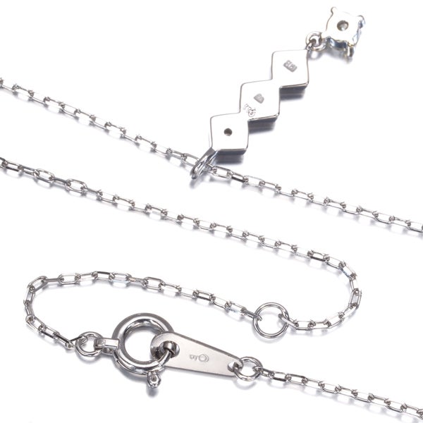 ダイヤ 0.11ct 4P ネックレス K18WG 