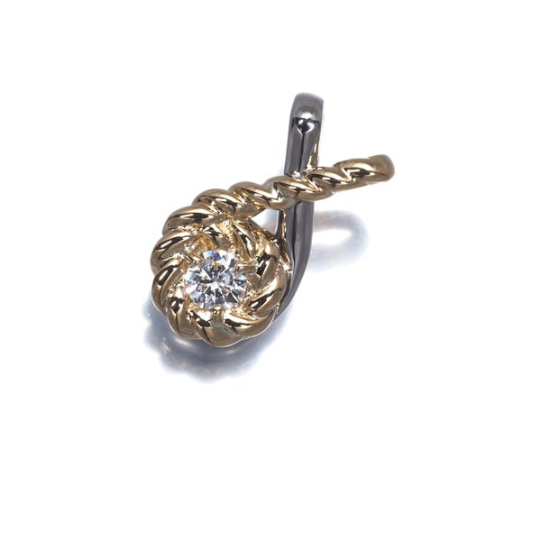 セリーヌ ペンダントトップ ダイヤ 0.10ct  一粒 K18YG/Pt900 