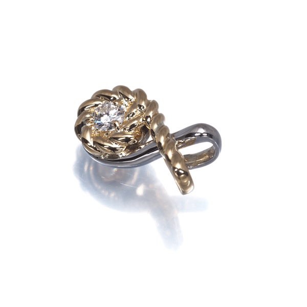 セリーヌ ペンダントトップ ダイヤ 0.10ct  一粒 K18YG/Pt900 