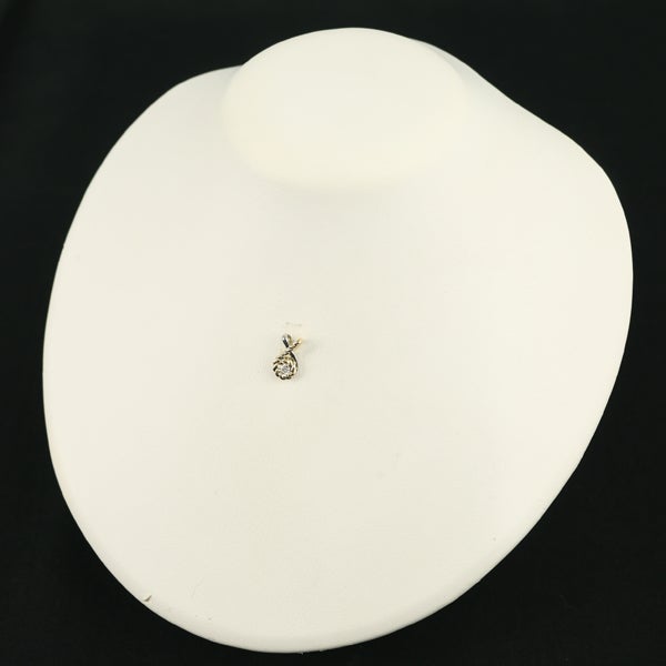 セリーヌ ペンダントトップ ダイヤ 0.10ct  一粒 K18YG/Pt900 